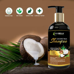 Coconut Milk Hair Shampoo (300ml) & Coconut Milk Hair Conditioner (300ml) Combo Pack