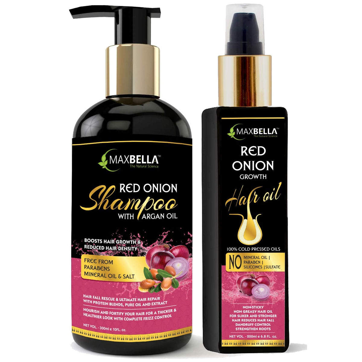 Onion Hair Oil + Onion Shampoo for Hair Fall Control (2 Items in the set)
