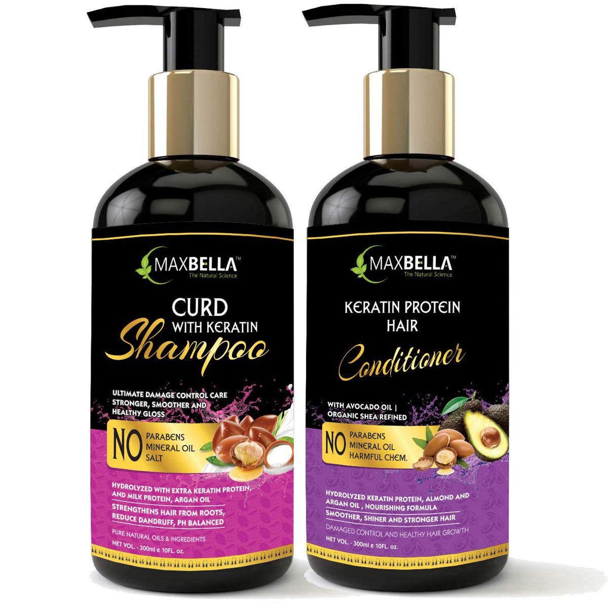 Curd With Keratin Protein Hair Shampoo (300ml) & Keratin Hair Conditioner (300ml) Combo Pack