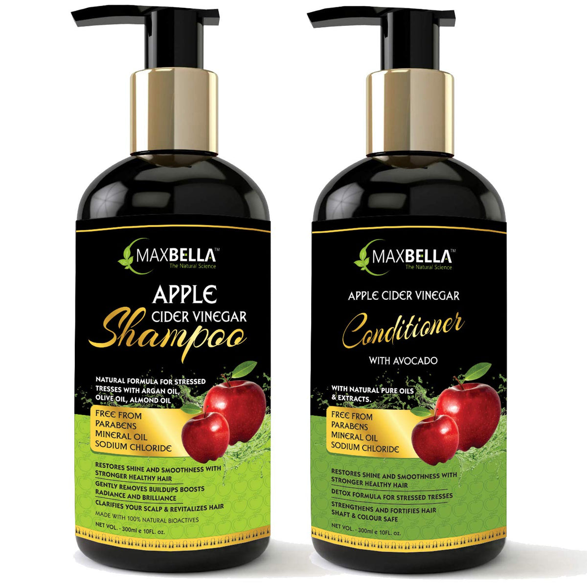 Apple Cider Vinegar Shampoo (300ml) & Apple Cider Vinegar Conditioner (300ml) Combo Pack