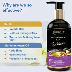 Curd With Keratin Protein Hair Shampoo 300ml,Keratin Hair Conditioner 300ml & Red Onion Hair Oil 200 ml Combo (3 Items in the set)