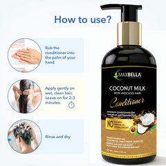 Coconut Milk Hair Shampoo (300ml) & Coconut Milk Hair Conditioner (300ml) Combo Pack