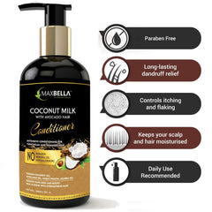 Coconut Milk Hair Shampoo (300ml) & Coconut Milk Hair Conditioner (300ml) Combo Pack