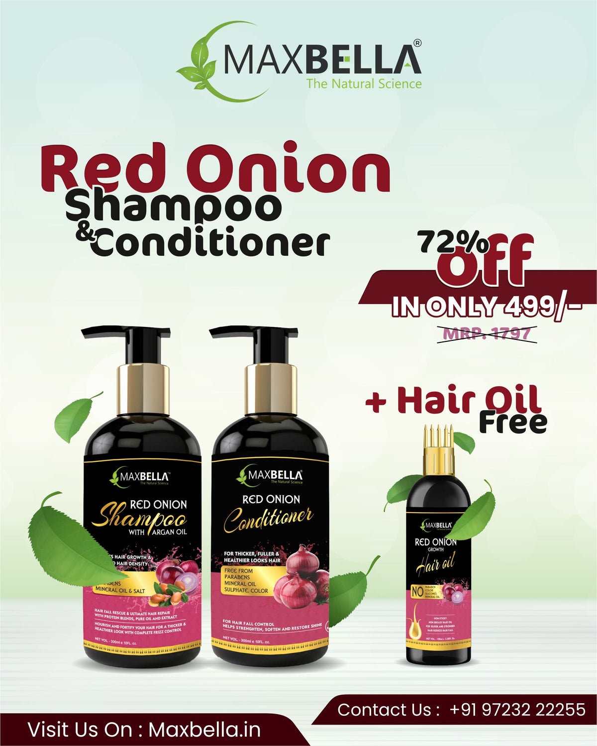 The Complete Onion Hair Care Kit: Nourish, Strengthen, and Revitalize Your Hair | Anti-Hair Fall Spa Kit