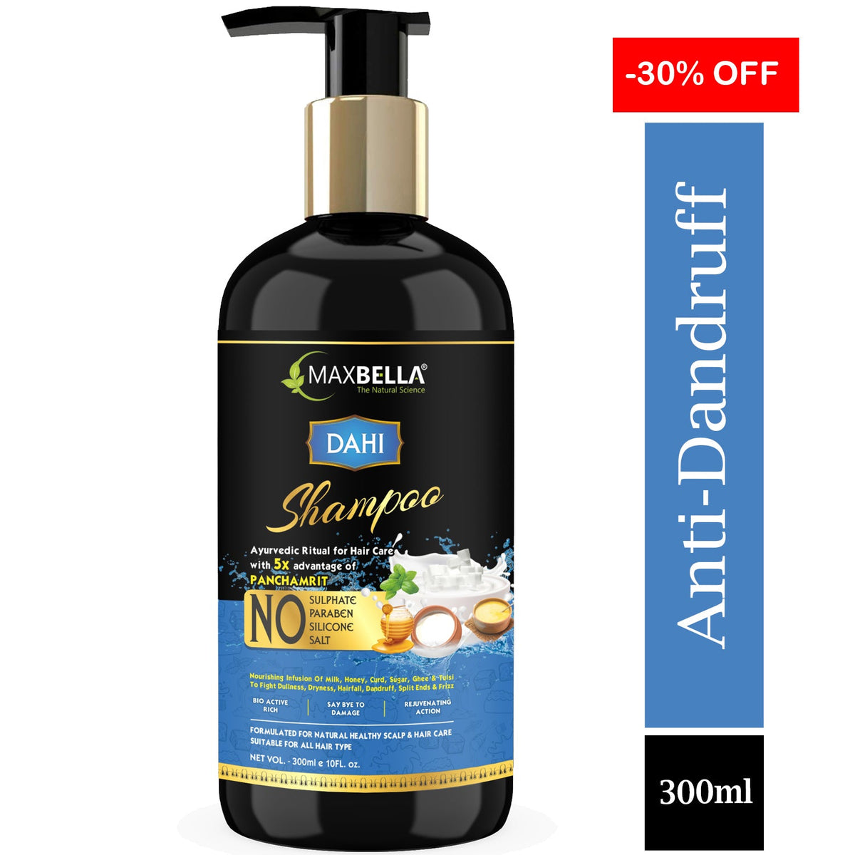 Dahi Shampoo for Anti Dandruff | With Panchamrit (Milk, Honey, Sugar, Curd, Ghee) | No sulphate & Parabens Hair Shampoo (300ml)